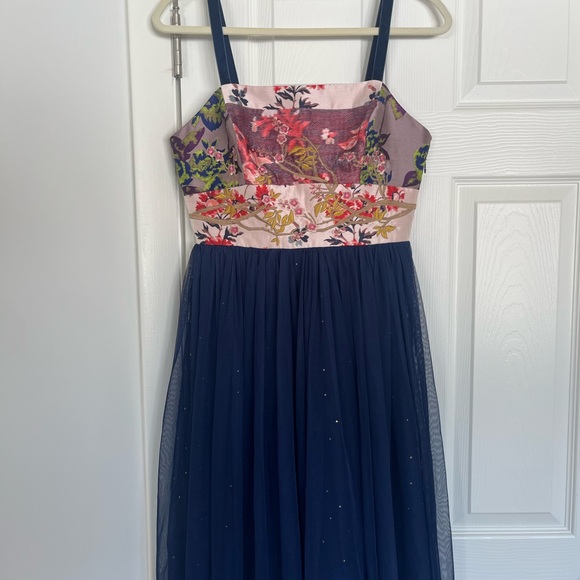 Moulinette Soeurs Navy and Pink Floral Dress - Picture 5 of 5